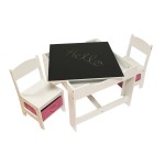 Masuta Pastel White 3 in 1 cu tabla de scris si spatii de stocare - MDF Liberty House